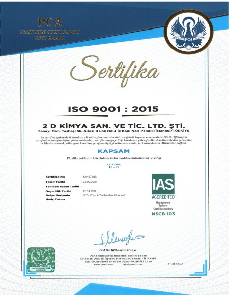 2D Kimya - Plastik Endüstrisi - Renklendiriciler ve Katkı Maddeleri